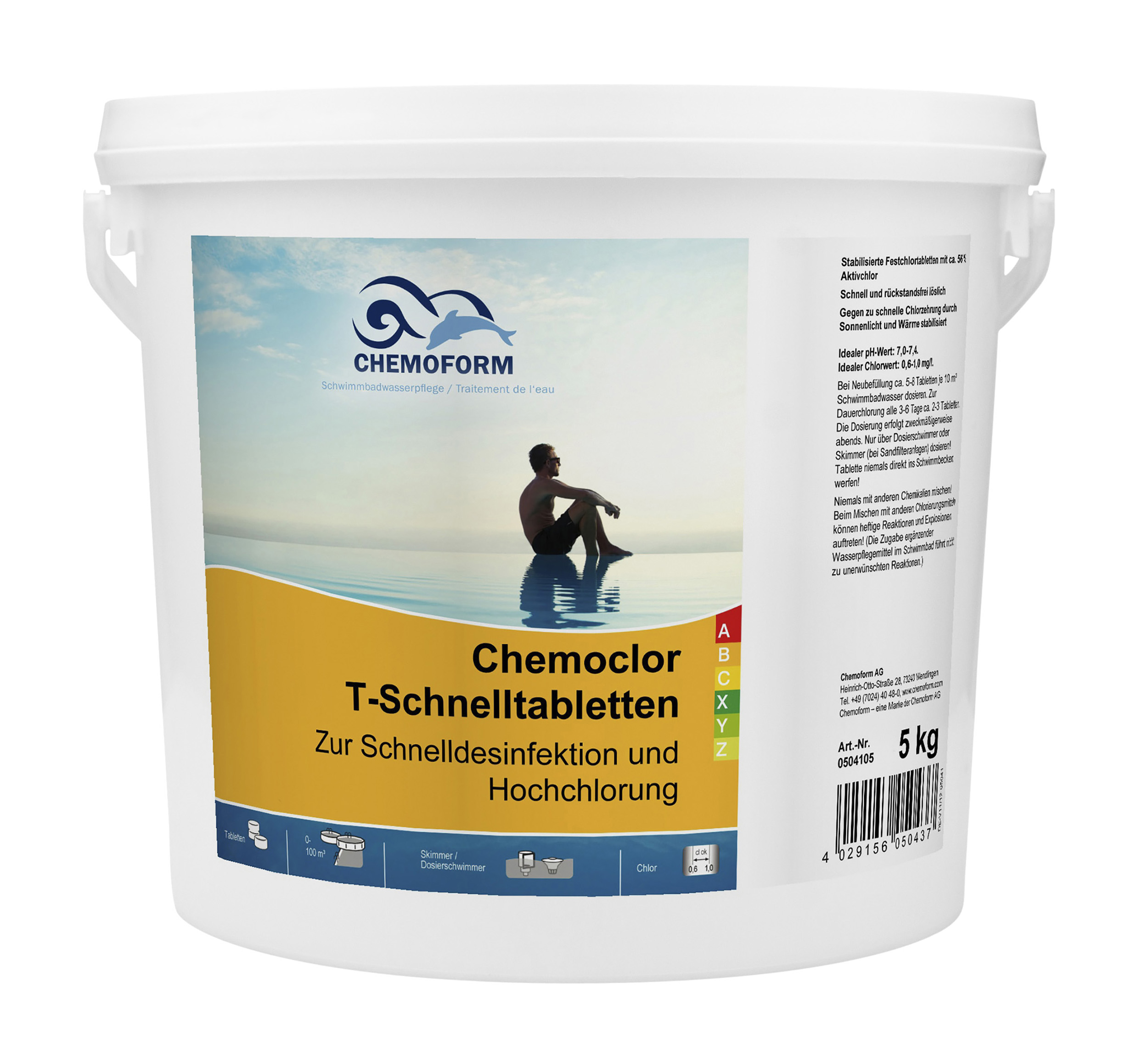 

Хлор таблетки 20г для шокового хлорирования воды бассейна 5кг Chemoform