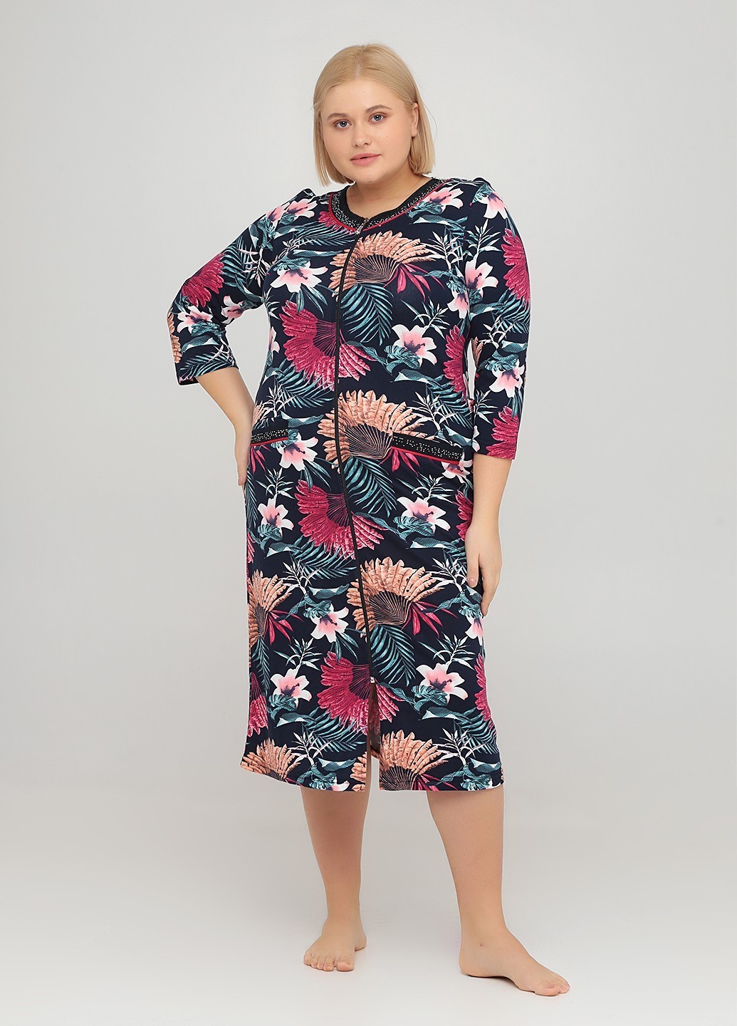 

Халат Wild Love  темно-синий 82839, Халат Wild Love 2XL темно-синий 82839