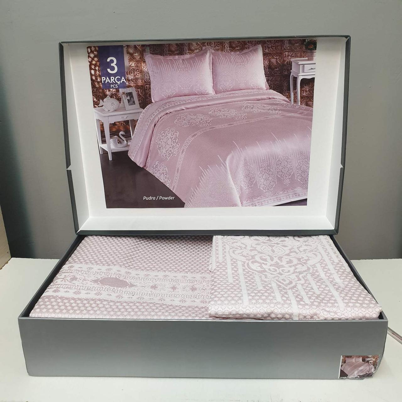 

Покрывало жаккардовое с наволочками 240*260 (TM Aura) Pembe, Турция Код 12227