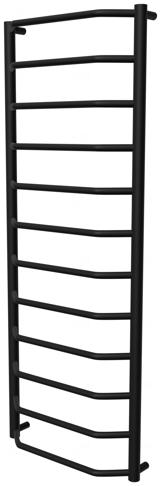 

Полотенцесушитель Standart 12 черная RAL9005 лесенка 1250x482, black