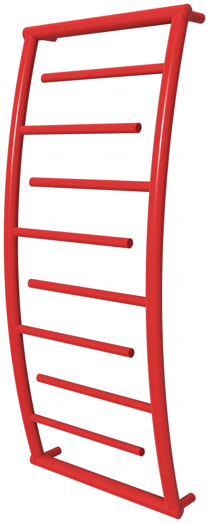 

Красная полотенцесушилка Atlantica 8 RAL3020 лесенка 950x432, red