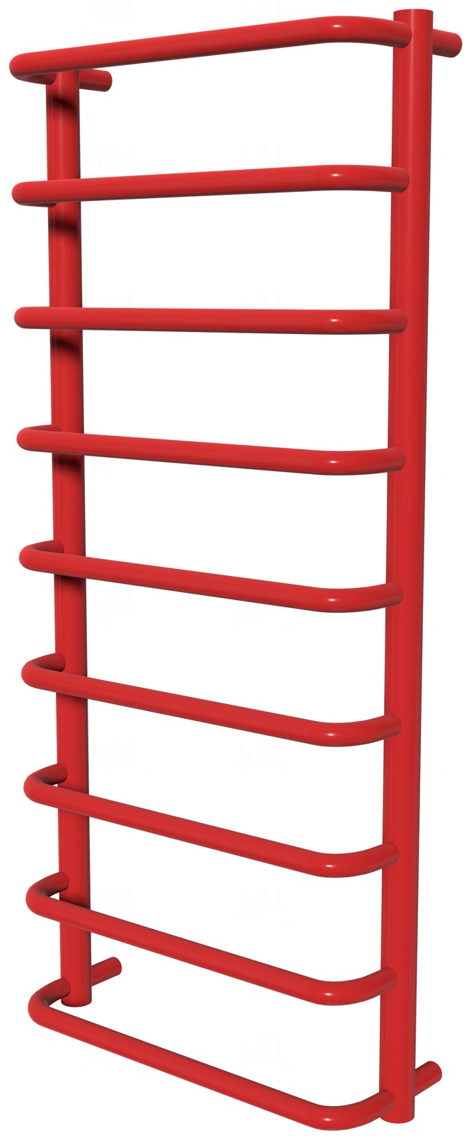 

Красный полотенцесушитель Modern 9 RAL3020 лесенка 950x432, red