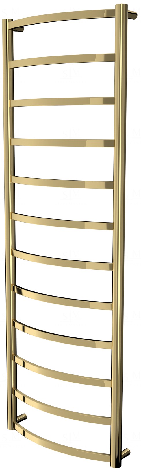 

Золотой полотенцесушитель Elite 12 лесенка 1250x432, gold