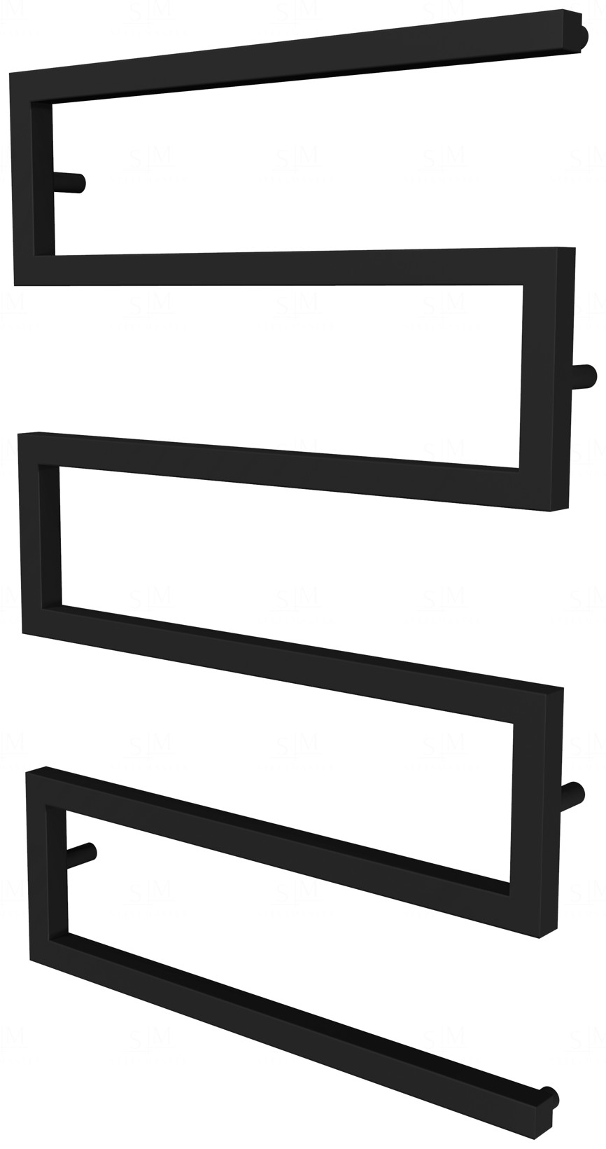 

Полотенцесушитель Ultra 5 черная RAL9005 змейка 930x600, black