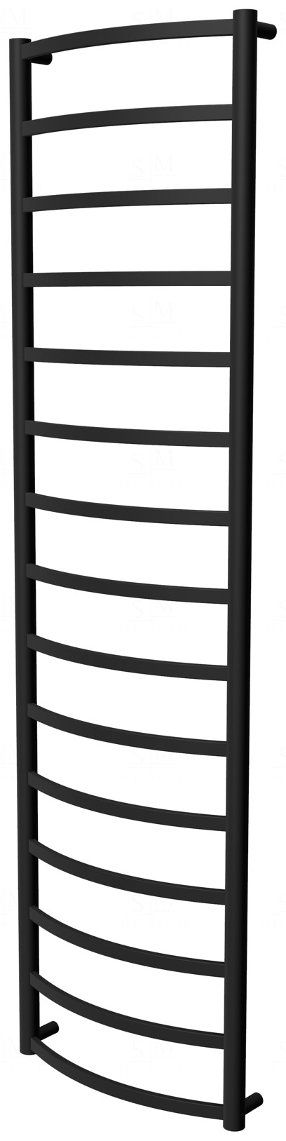 

Черная сушка для полотенец Elite 15 RAL9005 лесенка 1550x432, black