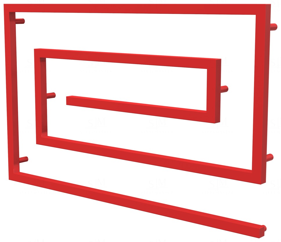 

Полотенцесушитель Cyclone 9 красная RAL3020 змейка 670x1100, red