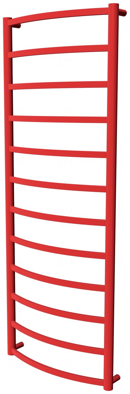 

Красный полотенцесушитель Elite 12 RAL3020 лесенка 1250x482, red