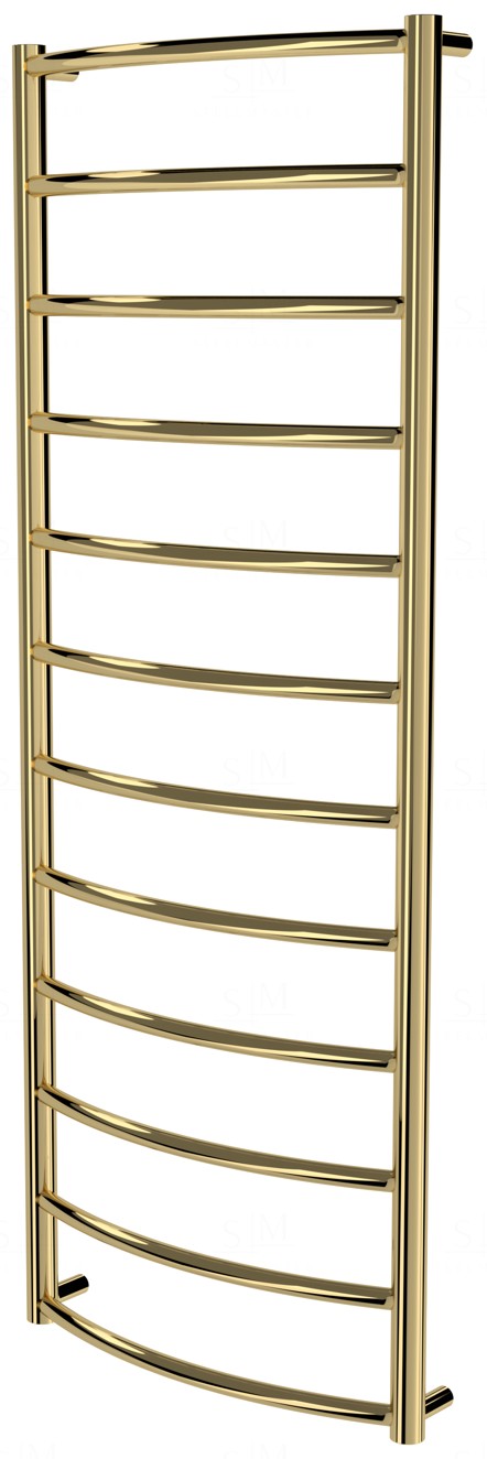 

Золотой полотенцесушитель Classic 12 лесенка 1250x482, gold
