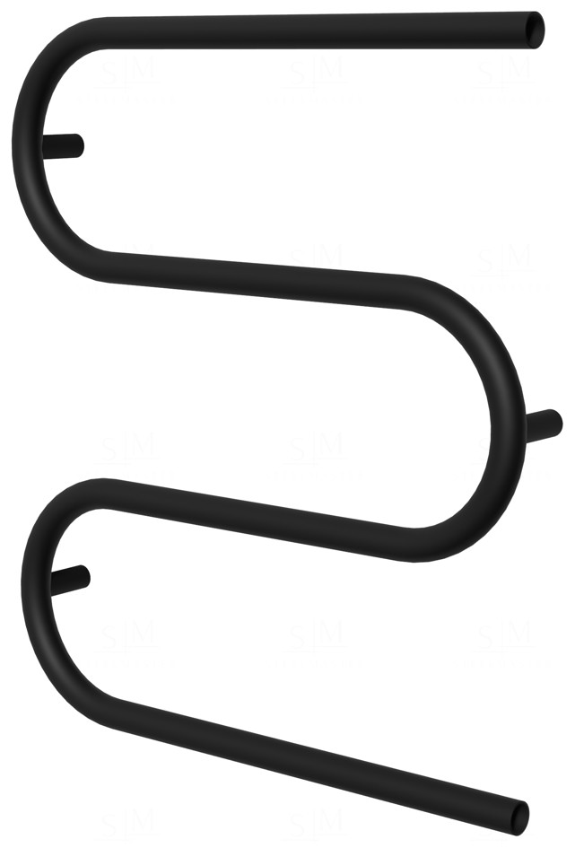 

Черная сушилка для полотенец Змейка 3 RAL9005 575x500, black