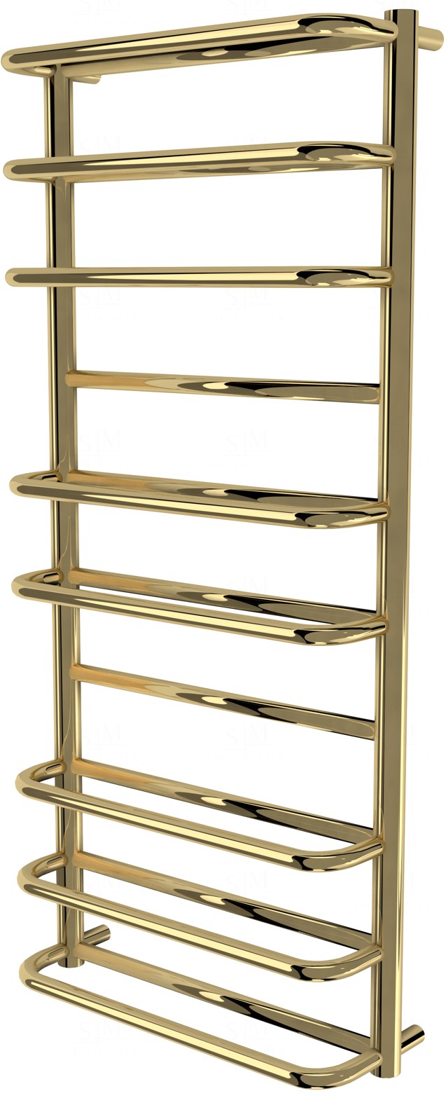 

Золотой полотенцесушитель Comfort 10 лесенка 1050x482, gold