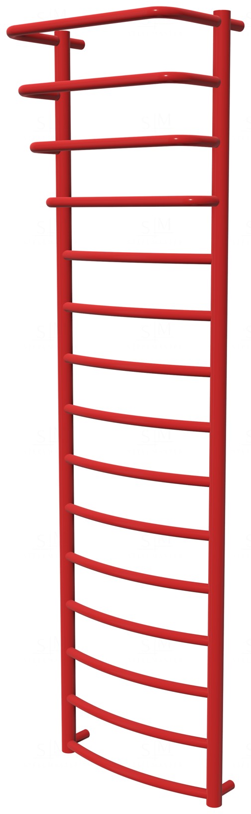 

Красный полотенцесушитель Grosse 15 RAL3020 лесенка 1550x432, red
