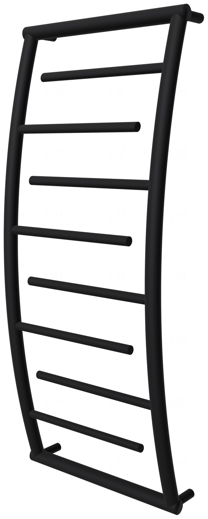 

Черная сушилка для полотенец Atlantica 8 RAL9005 лесенка 950x432, black