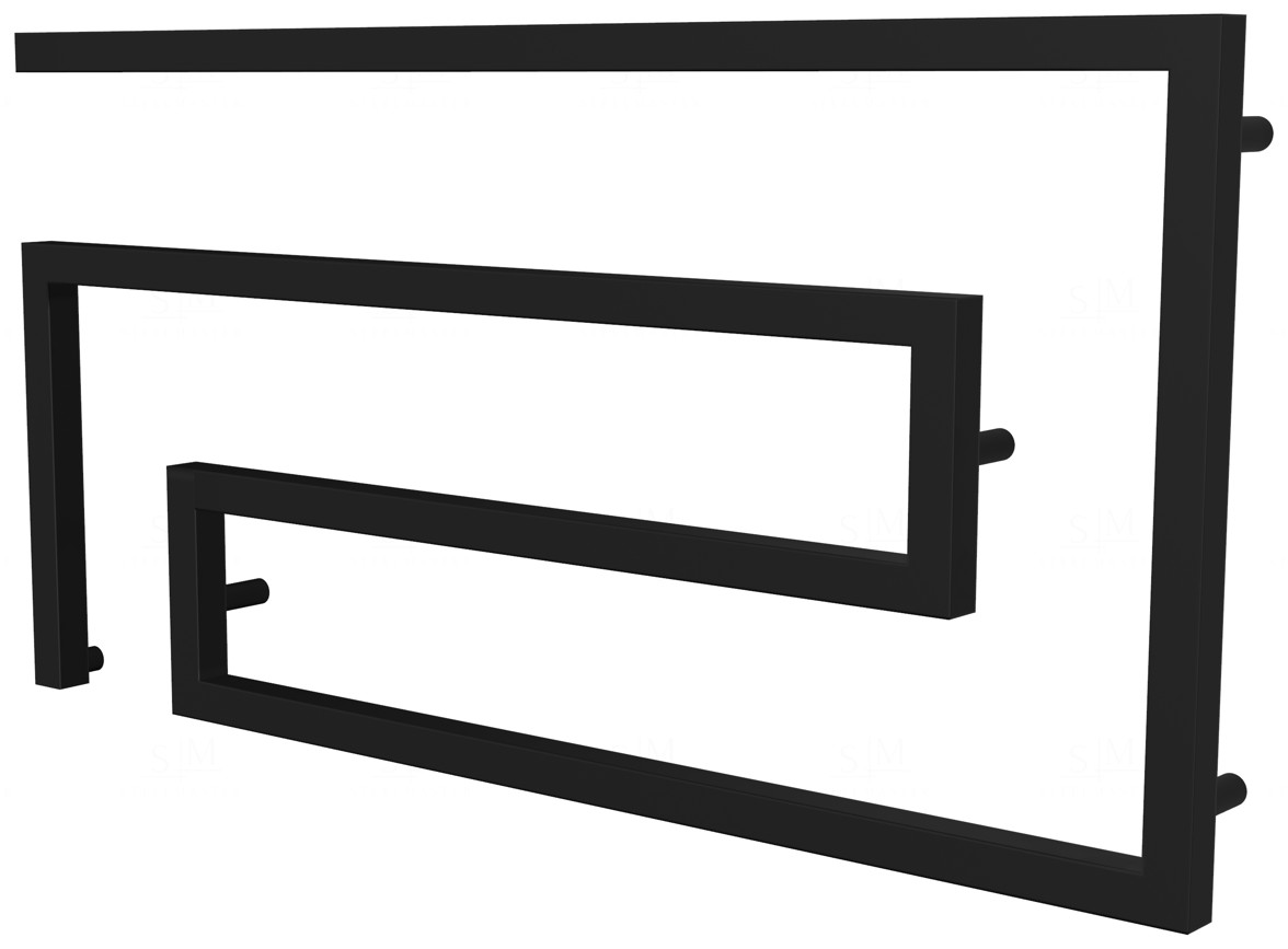 

Черная полотенцесушилка Phyton 8 RAL9005 змейка 510x1000, black