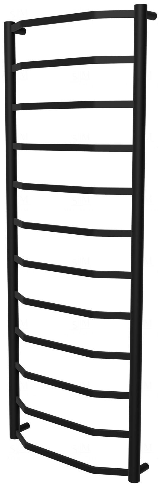 

Полотенцесушитель Luxe 12 черная RAL9005 лесенка 1250x482, black