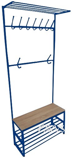 

Прихожая металлическая CHC2 J3 LOFT Метакам 80х30х192 см Синий