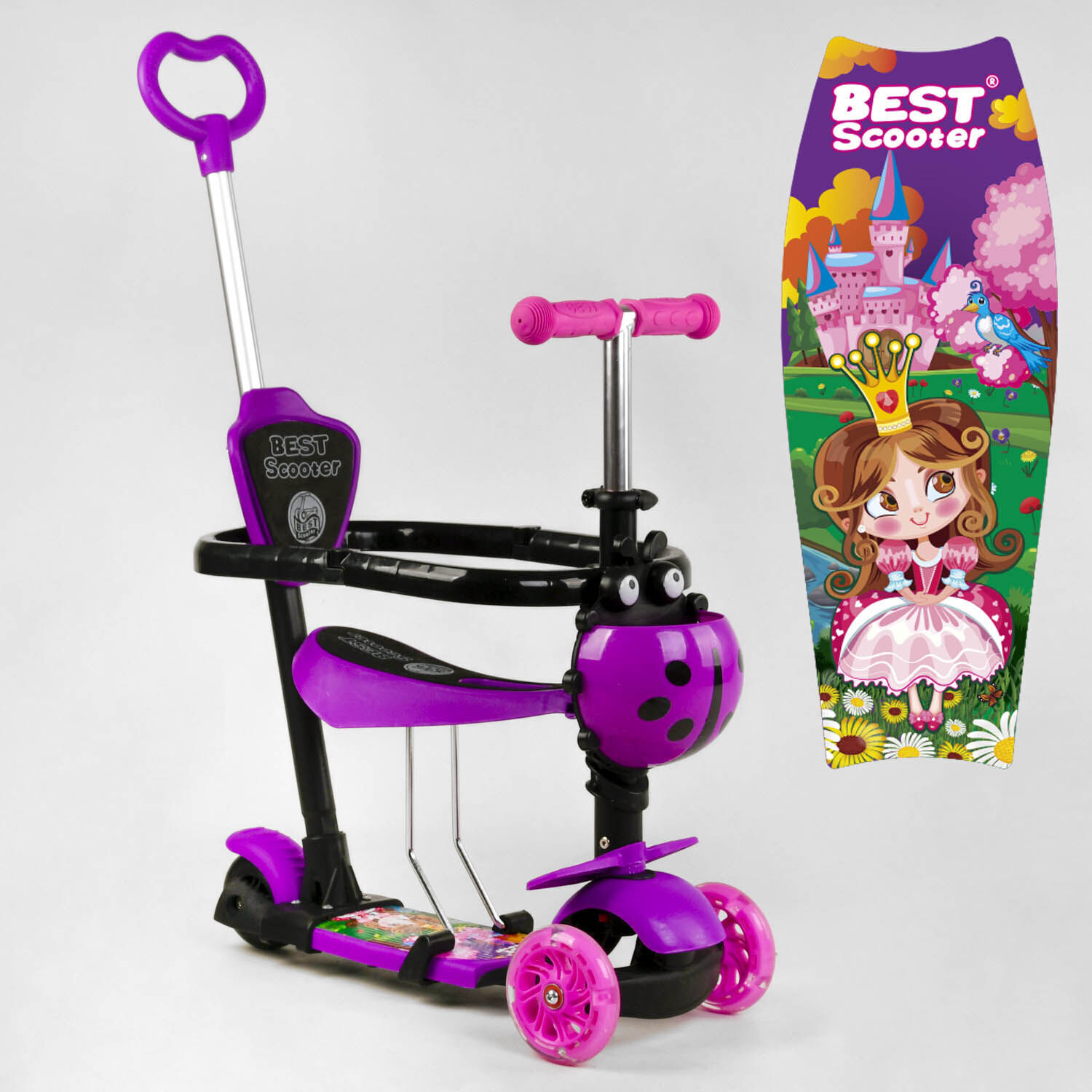 

Самокат 5 в 1 Best Scooter 99066 Black-Purple (99066)