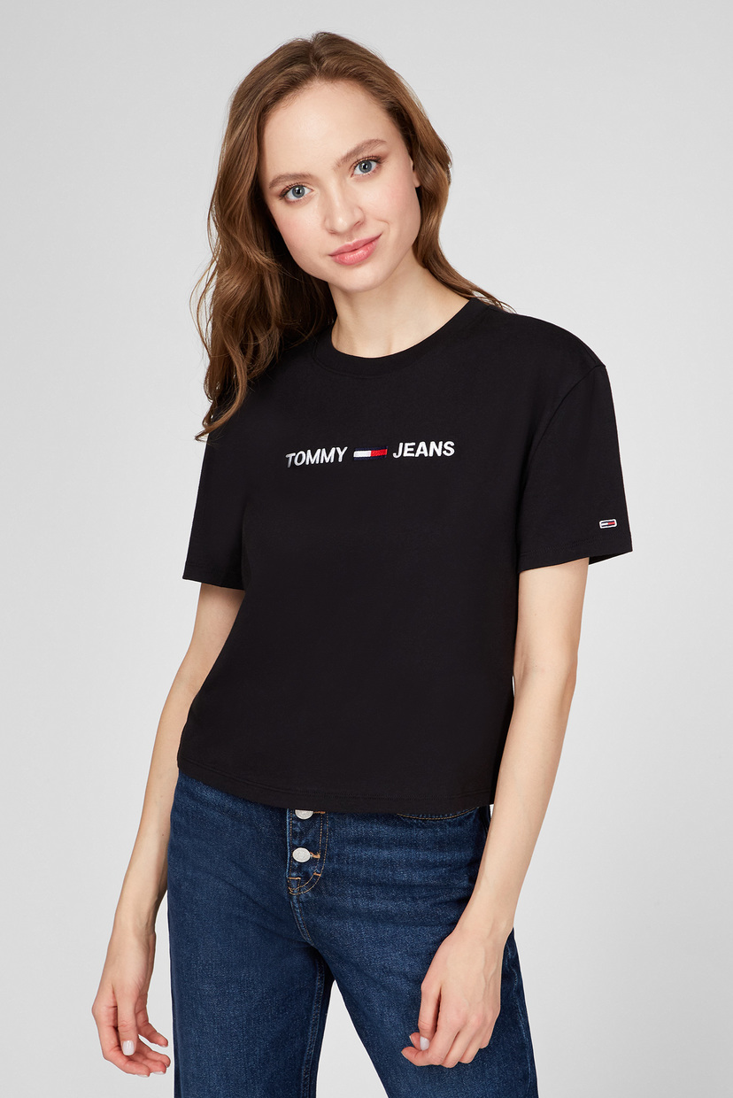 

Женская черная футболка MODERN LINEAR LOGO Tommy Hilfiger M DW0DW08615