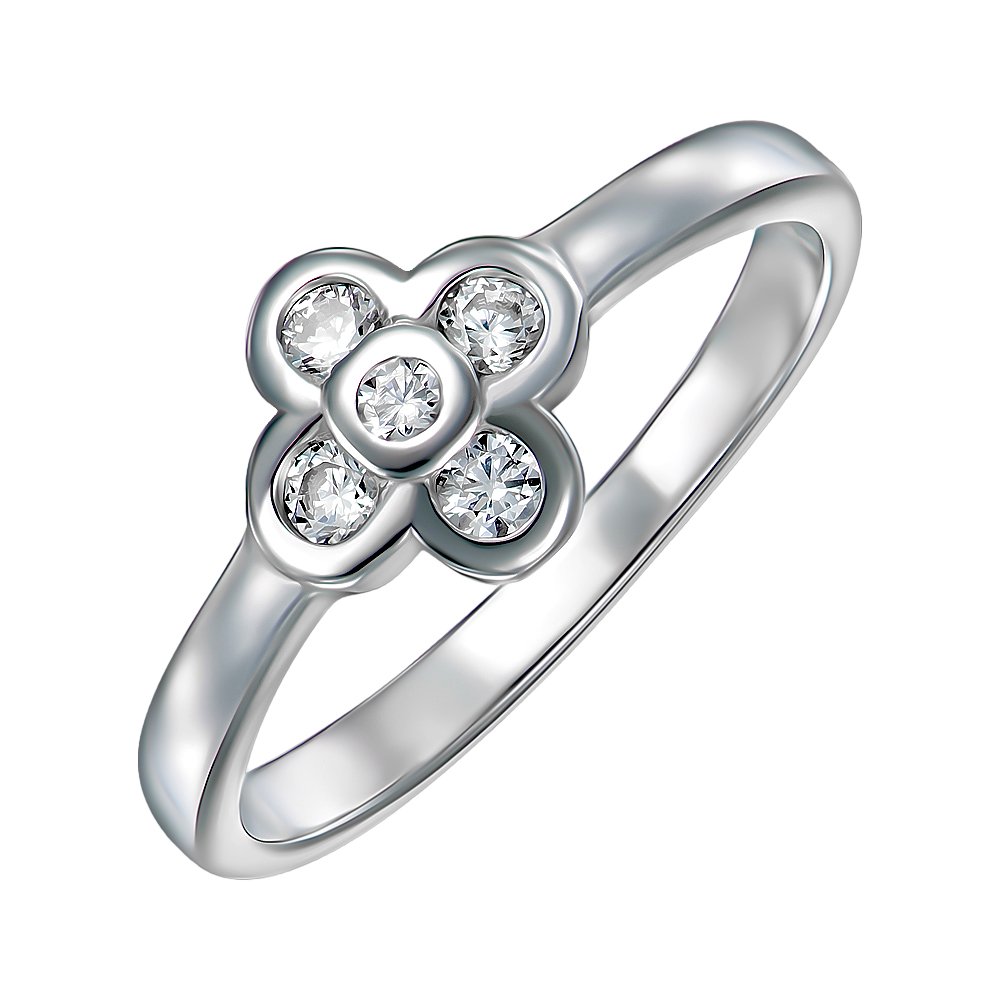 

Серебряное кольцо с фианитами 000118402 16 размера