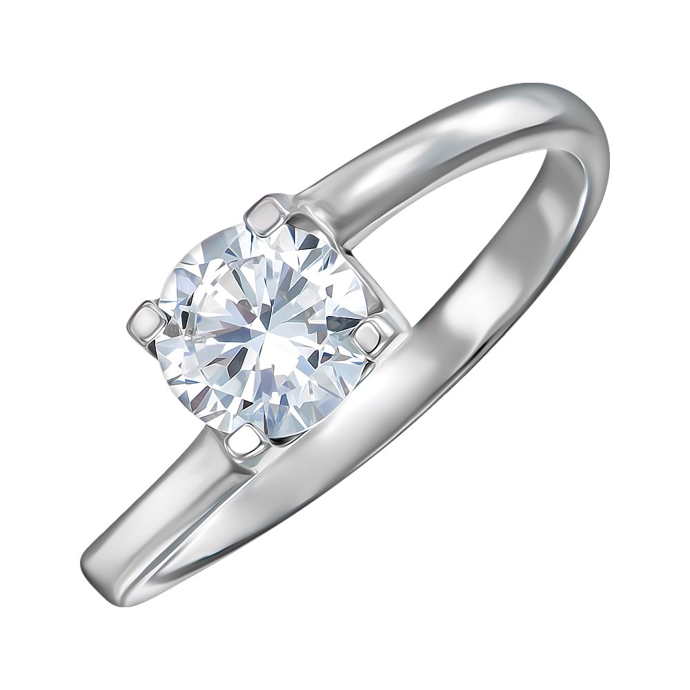 

Серебряное кольцо с фианитом 000116344 17.5 размера