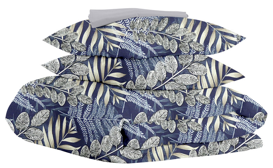 

Комплект постельного белья Cosas Foliage DBlue El Grey 180х220