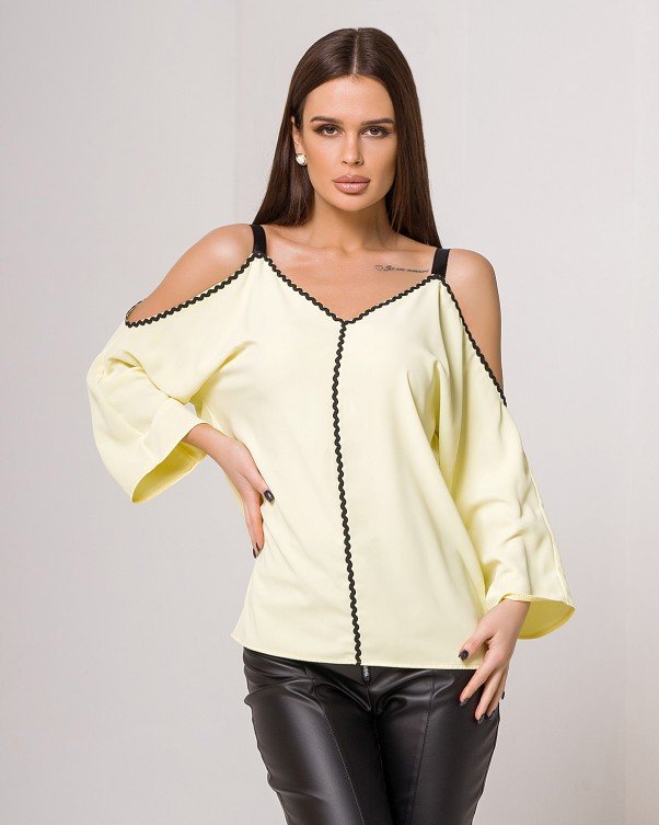 

Блуза ISSA PLUS SA-382  желтая, Блуза ISSA PLUS SA-382 L желтая