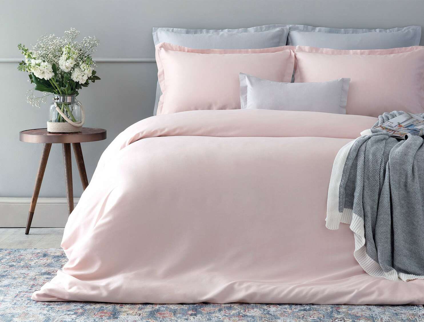 

Комплект постельного белья Pink_Grey Двуспальный Наша Швейка Розовый