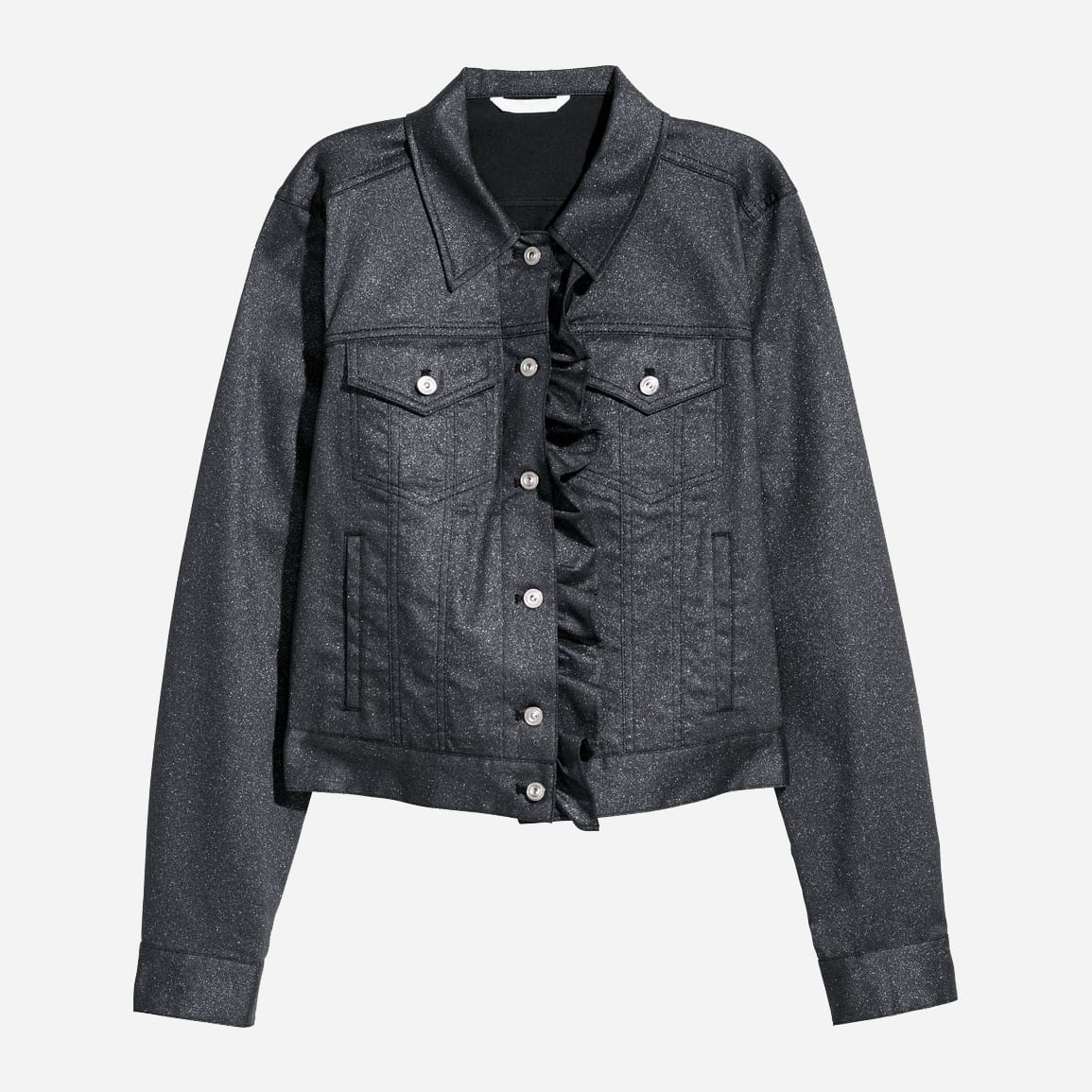 

Джинсовая куртка H&M 0594601_ч.блестки  Черная, Джинсовая куртка H&M 0594601_ч.блестки 34 Черная