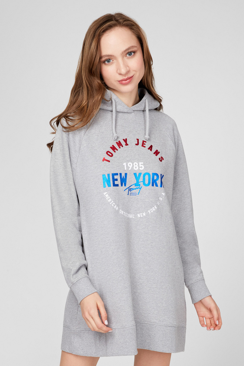 

Женское серое платье LOGO HOODIE Tommy Hilfiger XXS DW0DW08464