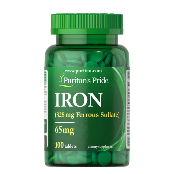 

Витамины Puritan's Pride Iron Ferrous Sulfate 65 мг 100 таблеток