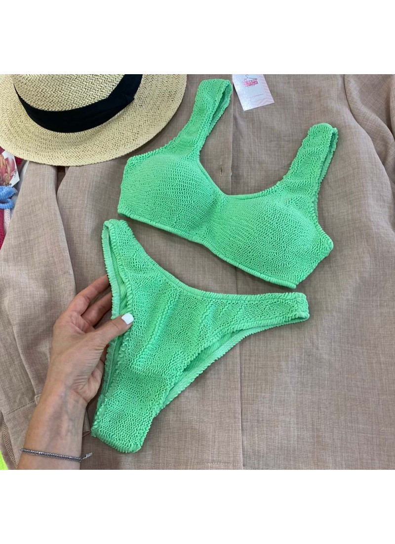 

Купальник топ из оригинальной жатки Modern Boutique зелёный,  К834, Купальник топ из оригинальной жатки Modern Boutique зелёный, M К834