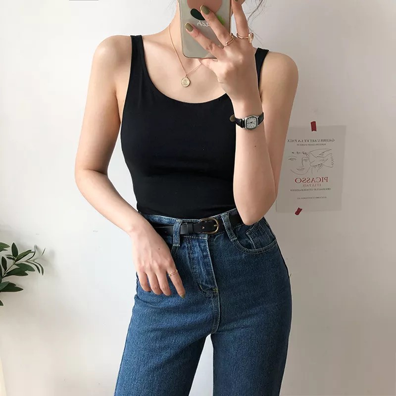 

Женский топ-майка черный  1219_14-88, Женский топ-майка черный One Size 1219_14-88