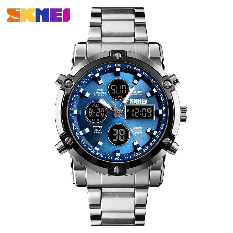 

Часы Skmei 1389 Silver-Black-Blue