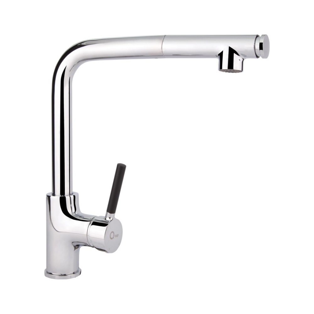 

Смеситель для кухни однорычажный Q-tap, врезной с латуни/выдвижной/поворотный Inspai CRM модель 007F, цвет-хром.