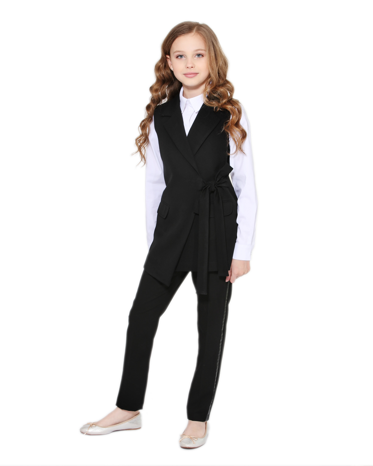 

Жилет удлиненный на завязке Lukas Kids 146 черный(9214)