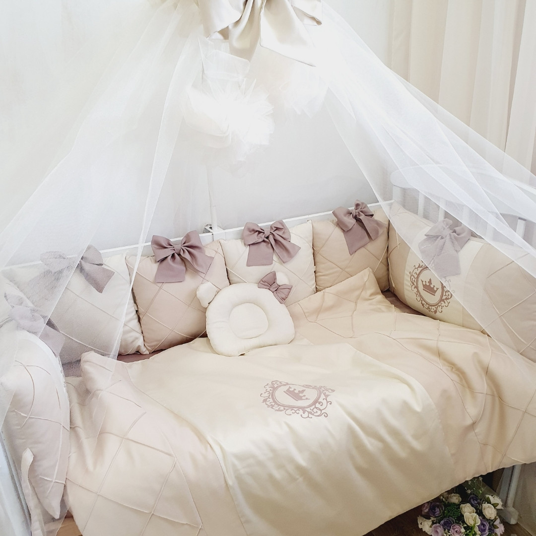 

Постельный комплект для новорожденных (балдахин, простынка, одеяло, подушка, пододеяльник)