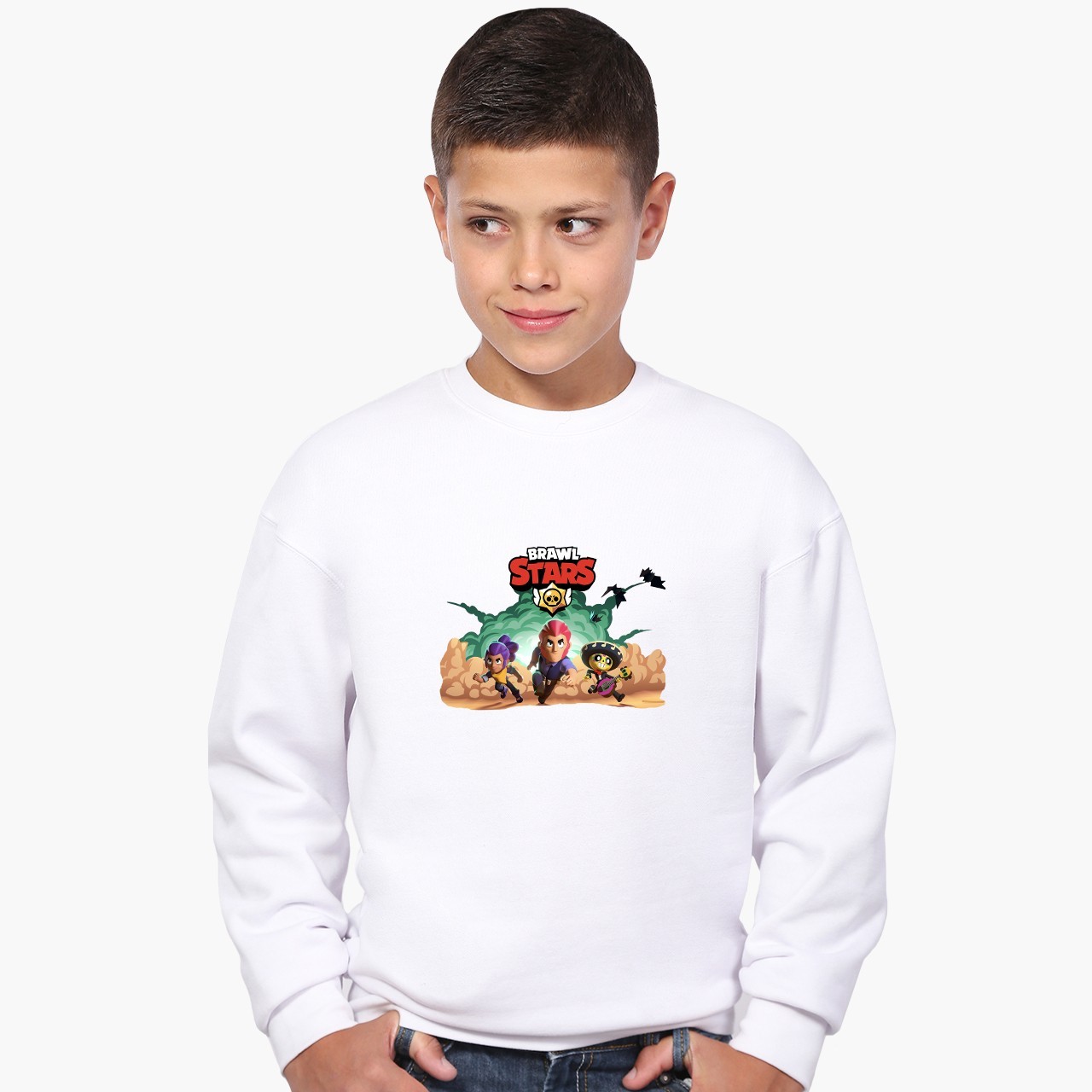 

Свитшот для мальчиков Бравл Старс (Brawl Stars) (9509-1024) 122-128 см Белый