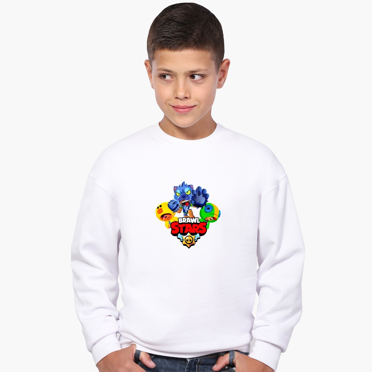 

Свитшот для мальчиков Бравл Старс (Brawl Stars) (9509-1702) 122-128 см Белый