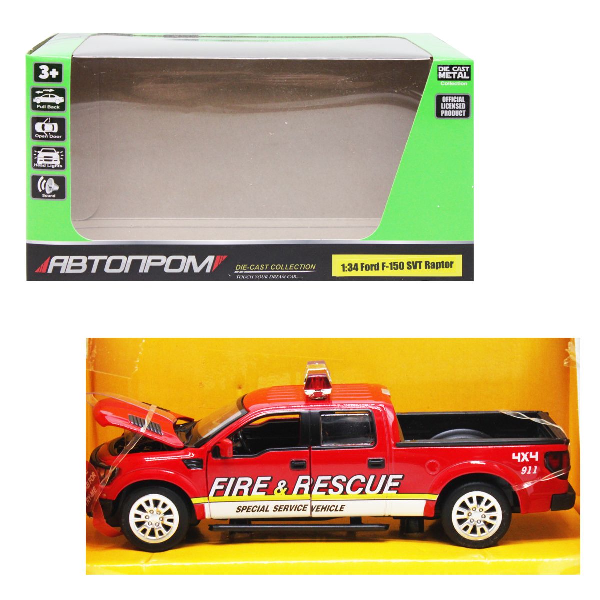

Машина АВТОПРОМ Ford F-150 SVT Raptor Автопром (68424) (180100)