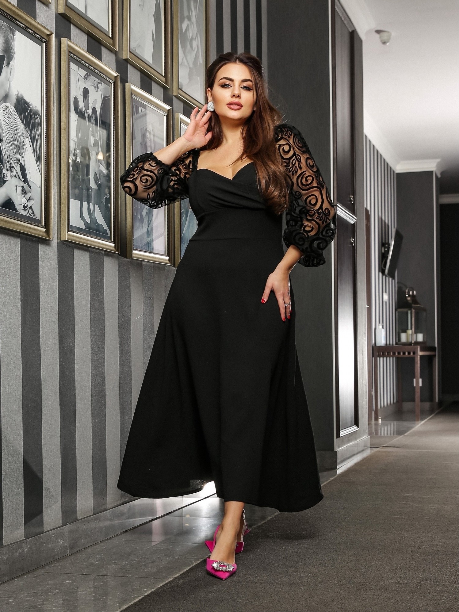 

Женское платье Fashion Look 498 черный, Женское платье Fashion Look 498 черный 64-66