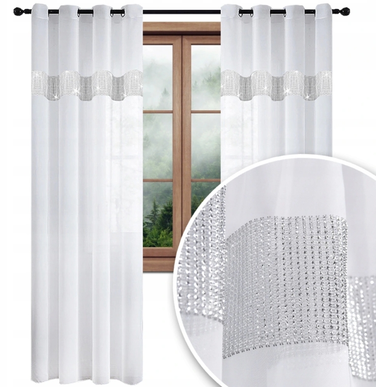 

Тюль из вуали с цирконами Кjfirany 150 х 250 см (CNP DIAM)