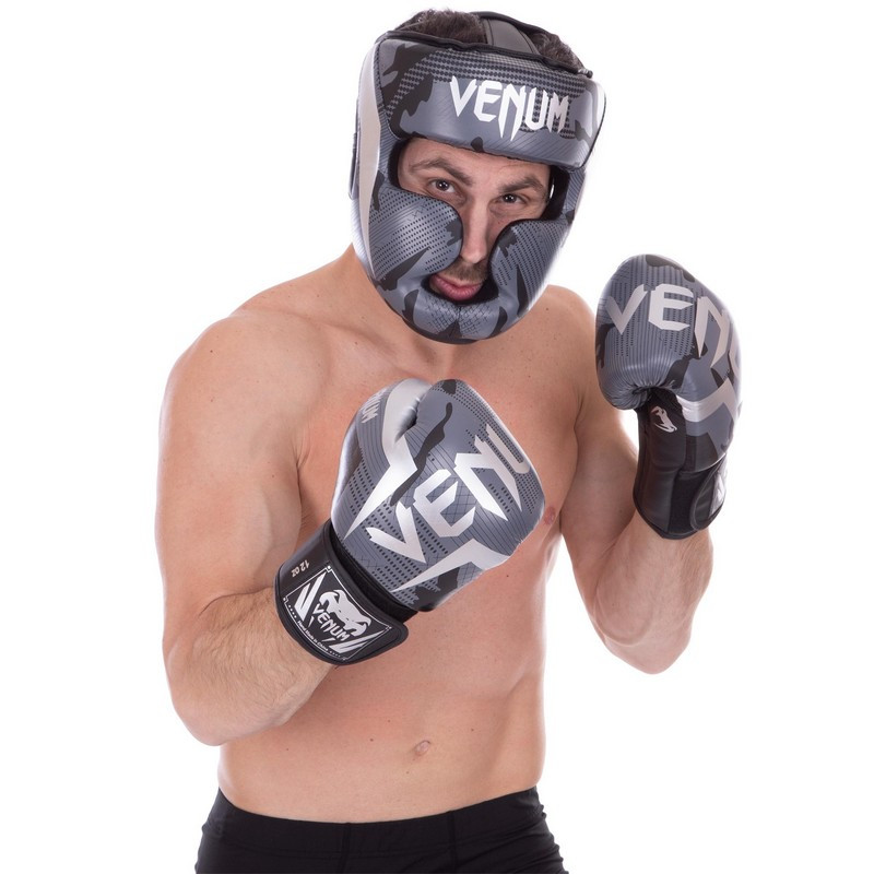 

Боксерский набор, Боксерские перчатки 8 унций + Шлем для бокса размер S Серые BO-2532-2530