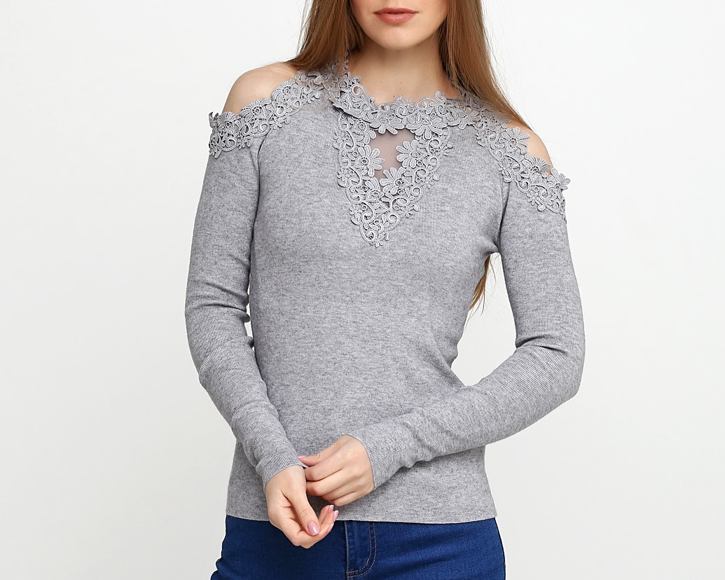 

Женский джемпер Cashmere Company  Серый, Женский джемпер Cashmere Company 42 Серый