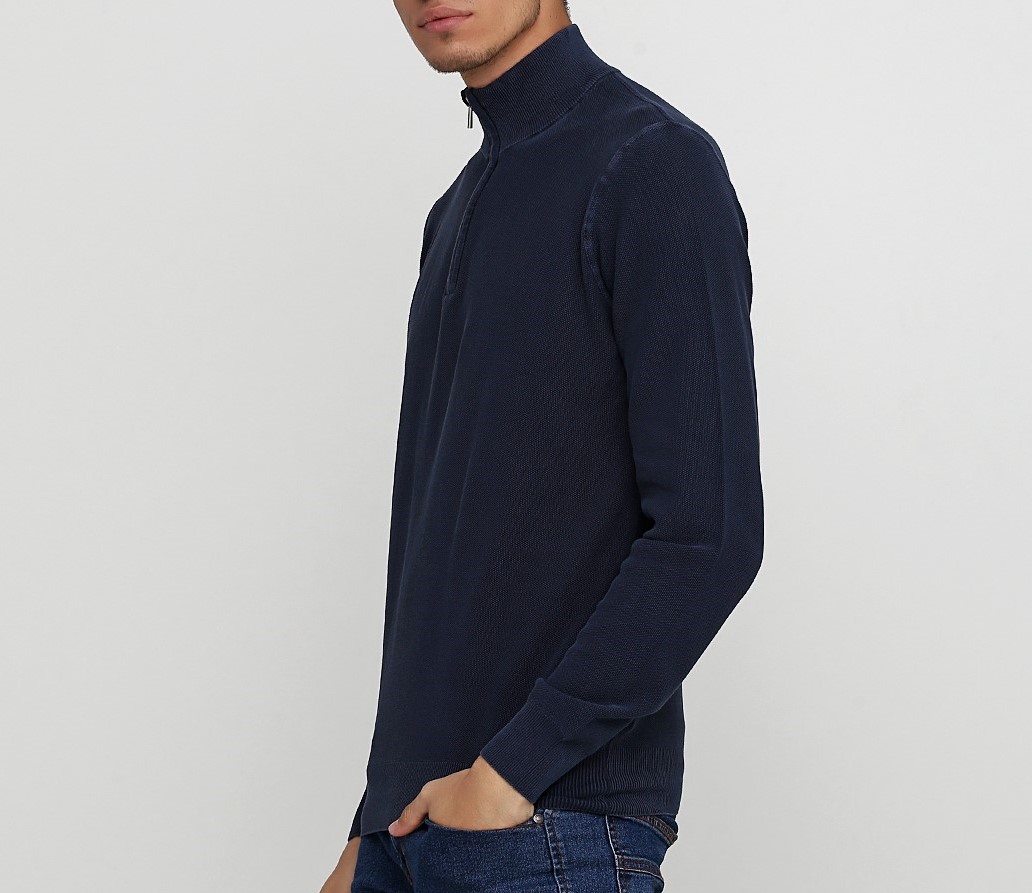 

Свитер с короткой молнией Cashmere Company  Синий, Свитер с короткой молнией Cashmere Company 56 Синий