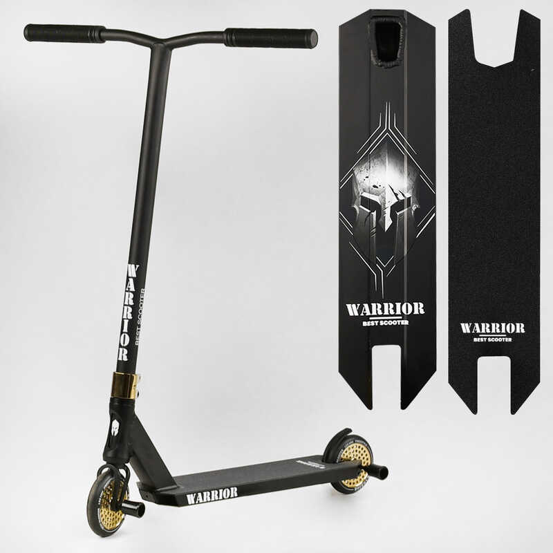 

Самокат трюковый Т-50615 Best Scooter Warrior, HIC-система, пеги, алюминиевый диск и дека, колёса PU, d=120мм, ширина руля 58 см