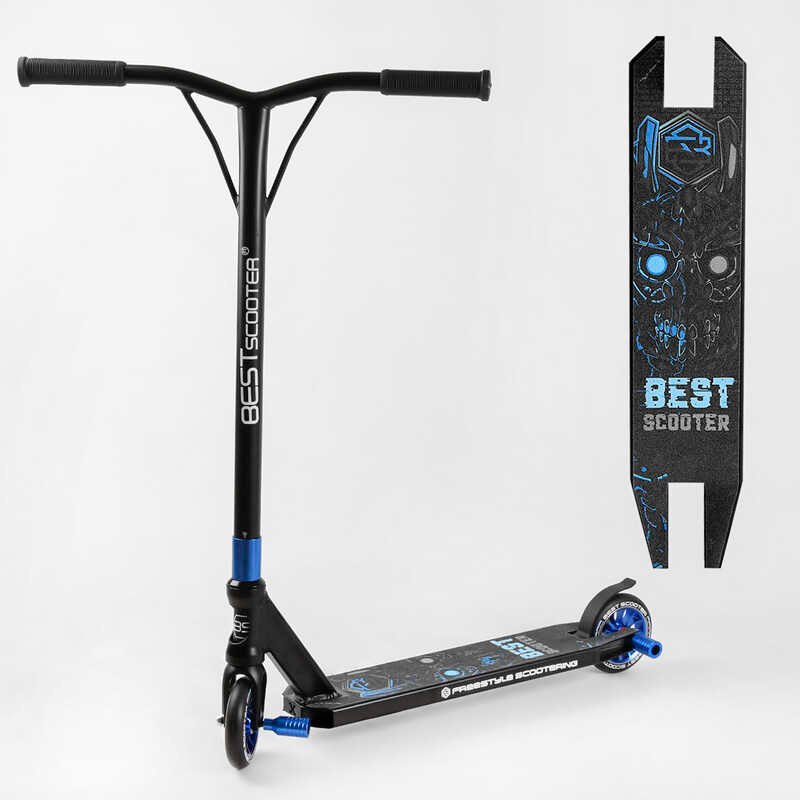 

Самокат трюковый Best Scooter 54528 HIC-система, пеги, алюминиевый диск и дека, колёса PU d-110мм, ширина руля-52см, высота - 83см