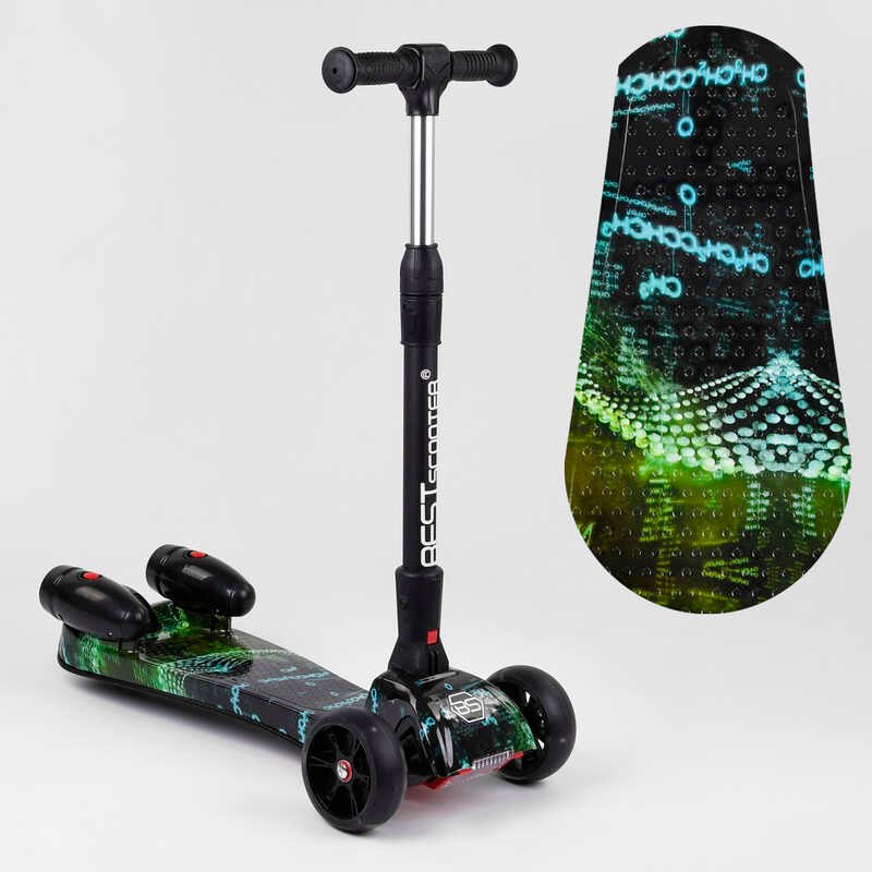 

Детский трехколесный самокат Best Scooter MAXI 65628 с парогенератором музыка, дым, турбины, пластмассовый, колеса PU 120х40мм, складной алюминиевый руль