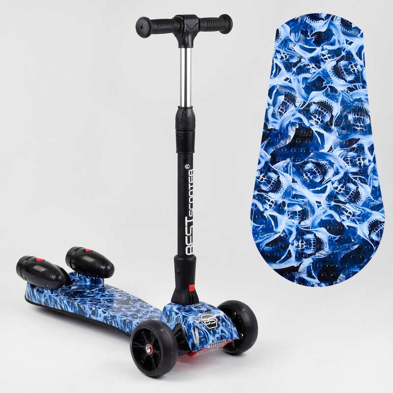 

Детский трехколесный самокат Best Scooter MAXI 46189 с парогенератором музыка, дым, турбины, пластмассовый, колеса PU 120х40мм, складной алюминиевый руль