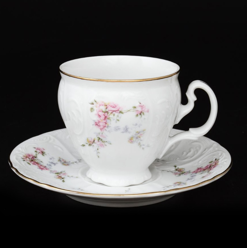 

Чашка с блюд . выс. н / н 140 ( 170мл ) 12пр./6п . bernadotte Thun фарфор Чехия