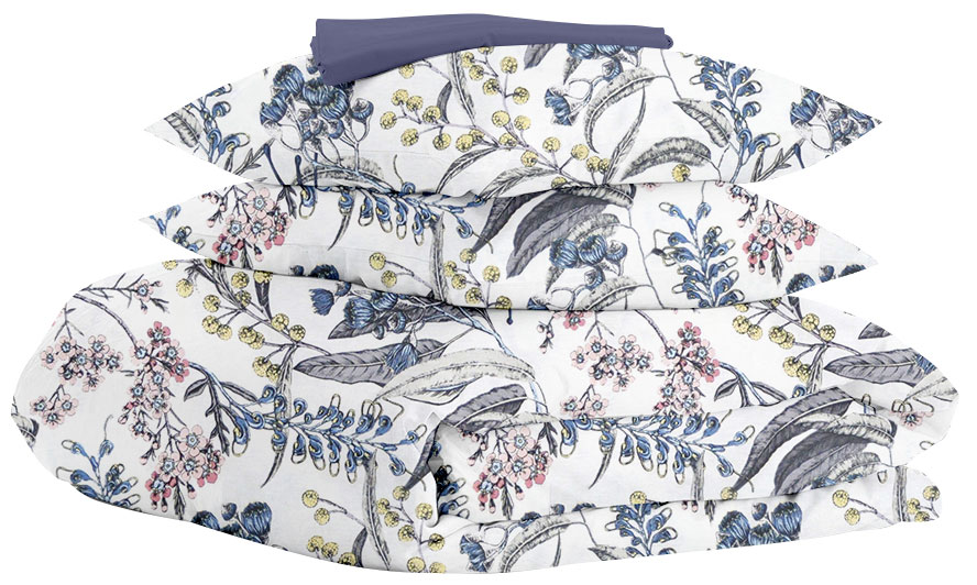 

Комплект постельного белья Cosas Flowers Yard Dark Blue 160х220