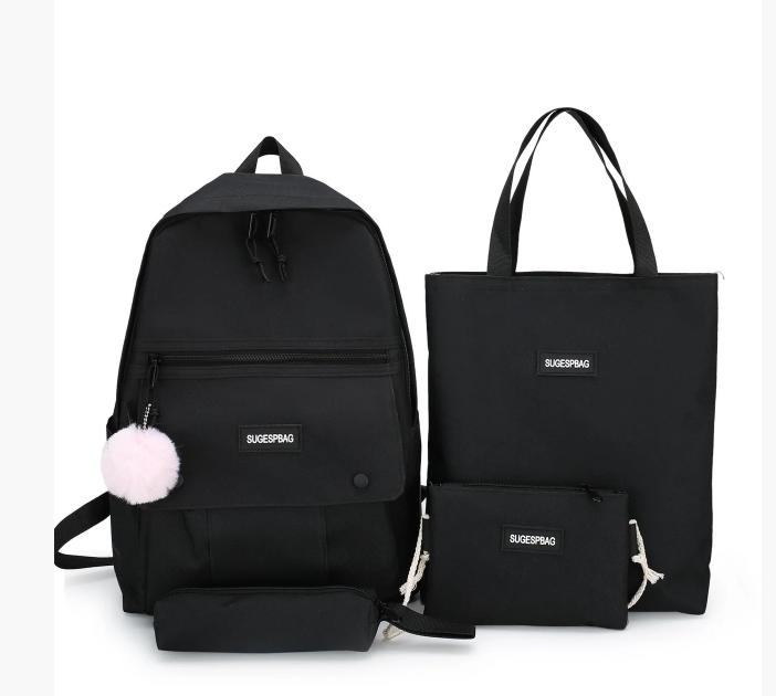 

Рюкзак женский + сумки + пенал набор Sugespbag Черный (303G)